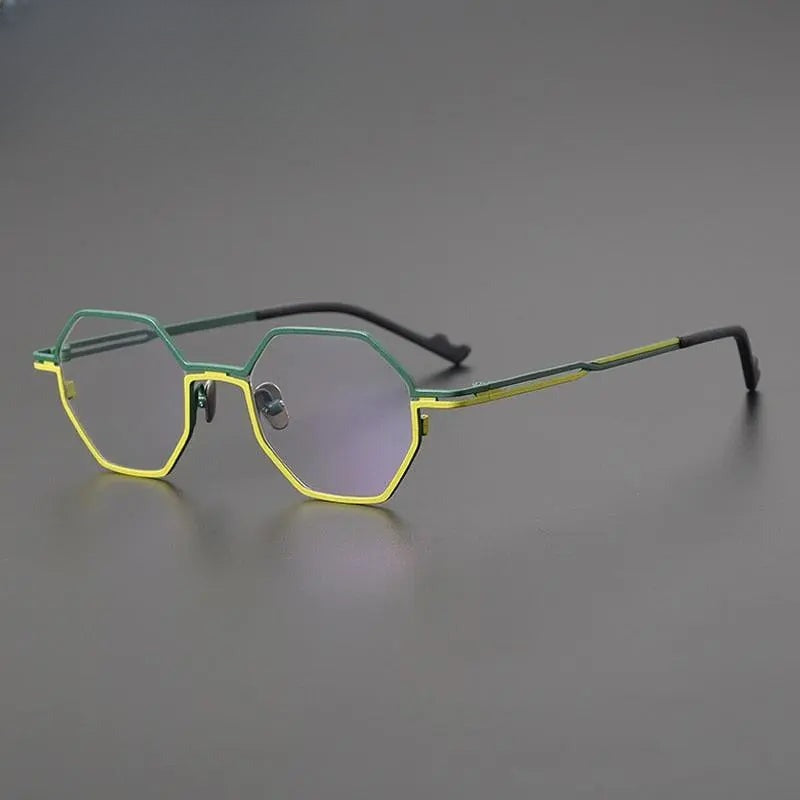 Unisex Polygon Full Rim Titanium Prescription Glasses Gxyj1034 — view 8 | Rx Spectacle