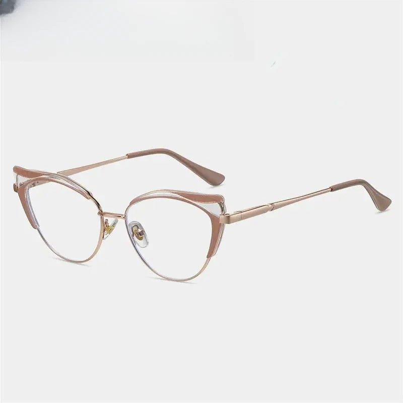Women's Cat Eye Full Rim Titanium Prescription Glasses 68732 — view 7 | Rx Spectacle