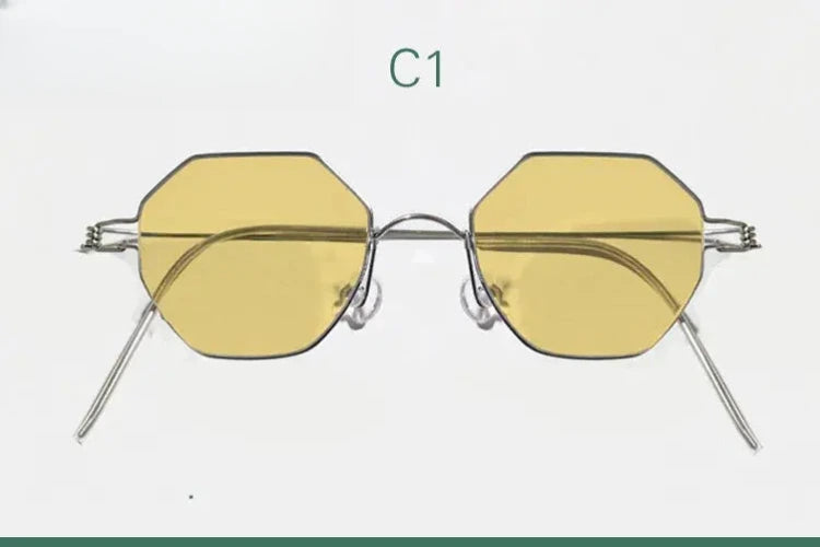 Unisex Polygon Full Rim Stainless Steel Prescription Glasses 14134 — view 9 | Rx Spectacle