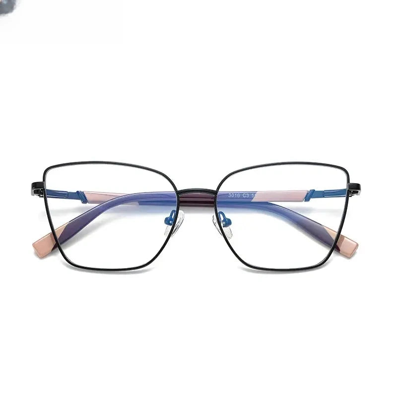 Women's Cat Eye Full Rim Alloy Prescription Glasses 3016 — view 7 | Rx Spectacle
