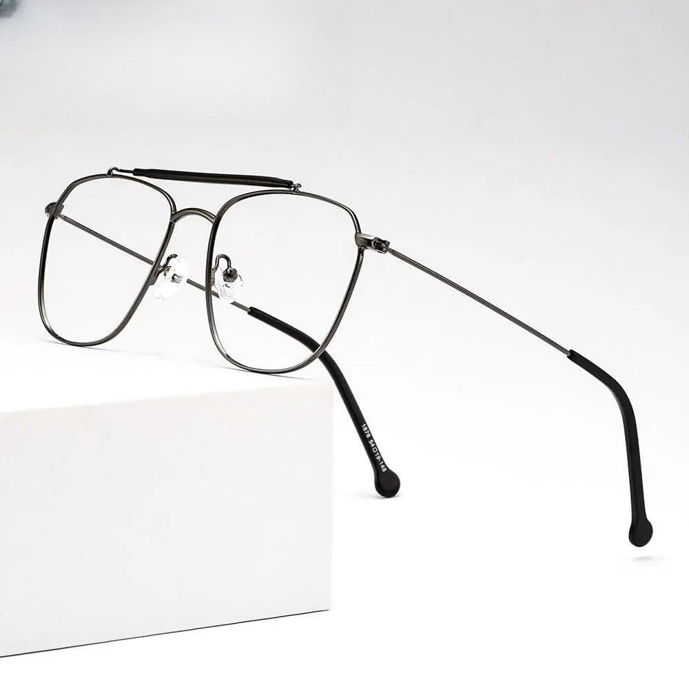 Men's Square Full Rim Alloy Double Bridge Prescription Glasses M1876 — view 1 | Rx Spectacle