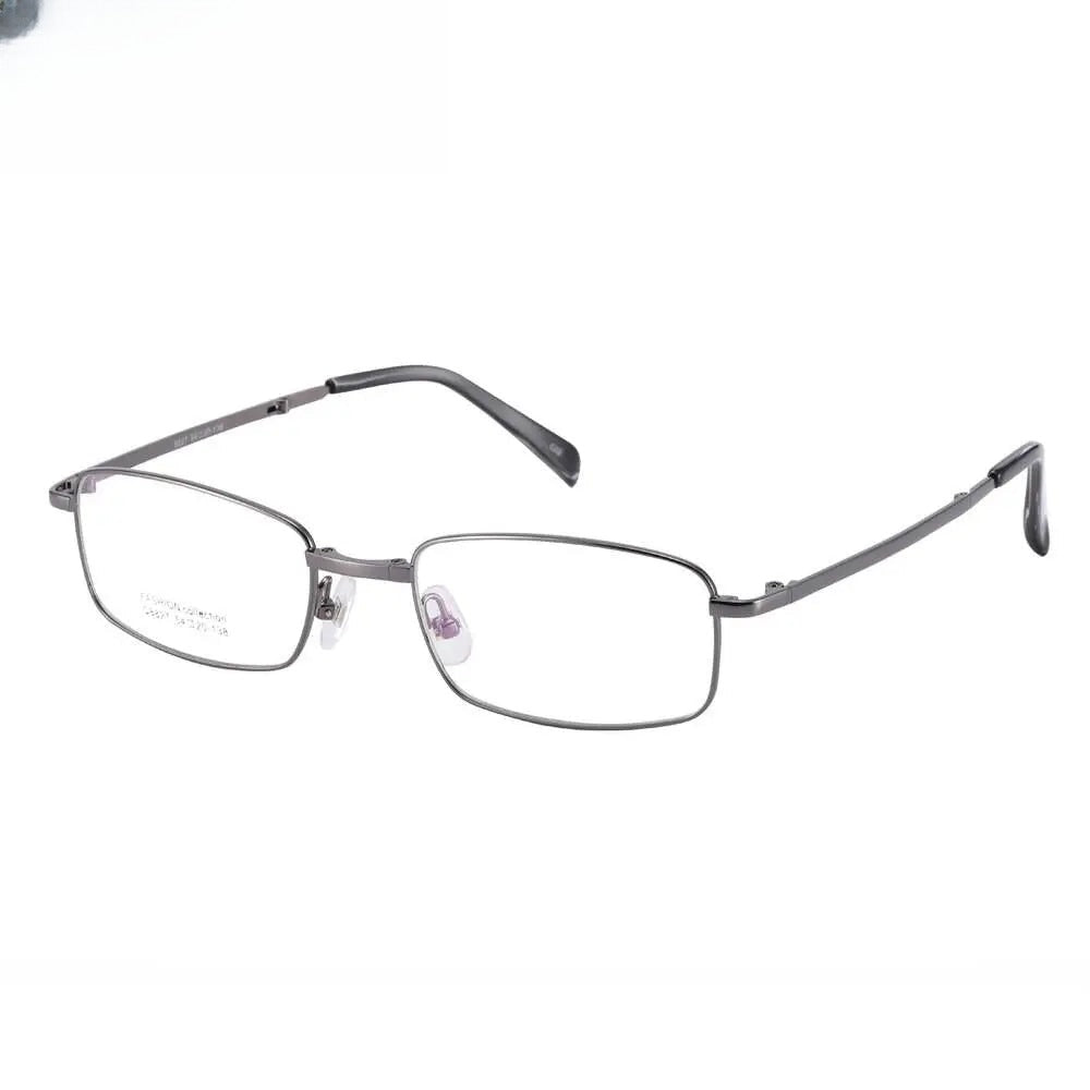 Unisex Square Full Rim Stainless Steel Prescription Glasses 8827 — view 2 | Rx Spectacle