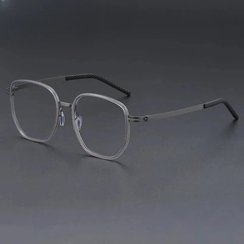 Men's Polygon Full Rim Titanium Oversized Prescription Glasses 698013 — view 3 | Rx Spectacle