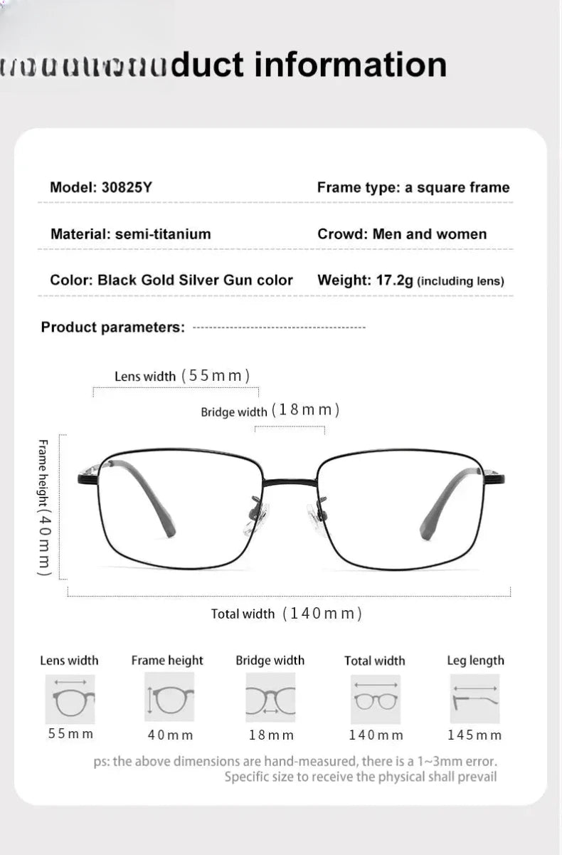Unisex Polygon Full Rim Alloy Reading Glasses 308254 — view 2 | Rx Spectacle