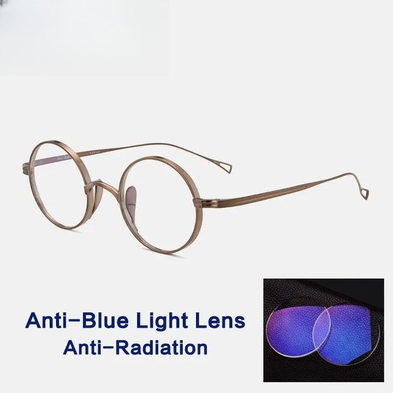 Unisex Round Full Rim Titanium Prescription Glasses Gxyj02 — view 14 | Rx Spectacle