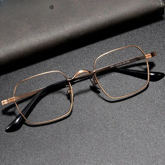 Men's Square Full Rim Titanium Reading Glasses V6801 — view 1 | Rx Spectacle