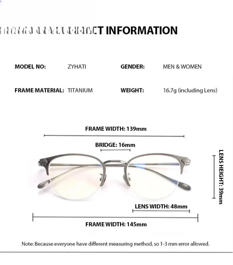 Unisex Oval Full Rim Titanium Prescription Glasses 2625 — view 10 | Rx Spectacle