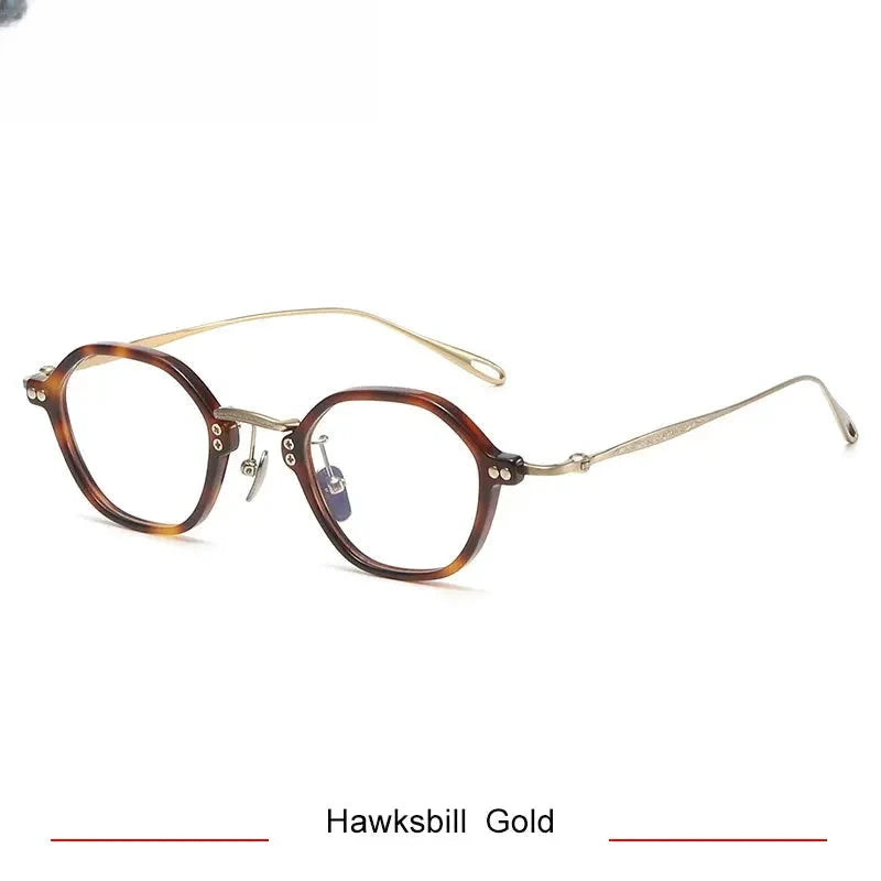 Unisex Polygon Full Rim Titanium Prescription Glasses 35957 — view 3 | Rx Spectacle