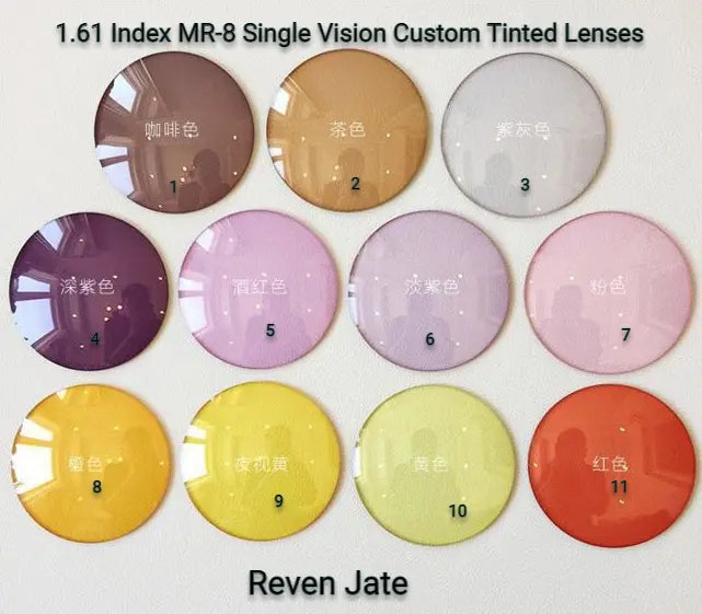 1.61 Index MR-8 Single Vision Tinted Lenses — view 1 | Rx Spectacle