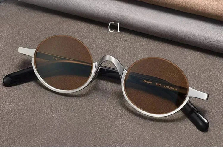 Unisex Oval Semi-Rimless Titanium Prescription Glasses Y4338 — view 9 | Rx Spectacle