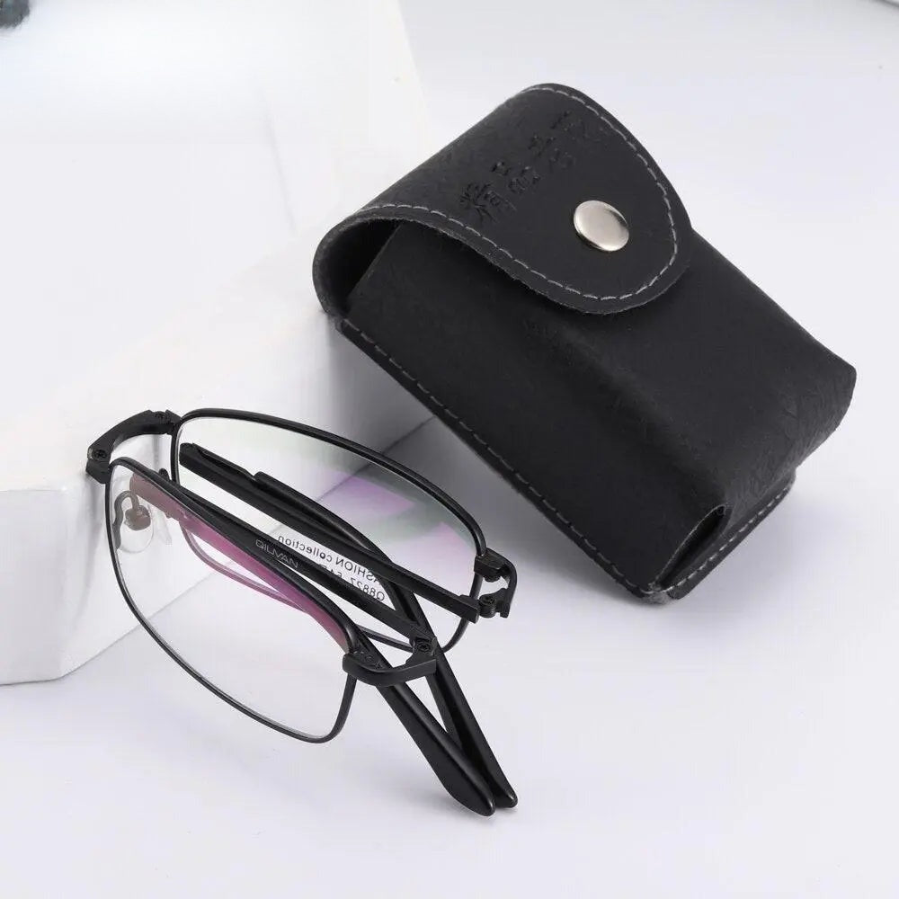Unisex Square Full Rim Stainless Steel Prescription Glasses 8827 — view 7 | Rx Spectacle