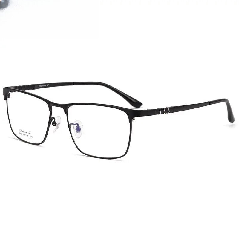 Men's Square Full Rim Titanium Prescription Glasses 8801 — view 5 | Rx Spectacle