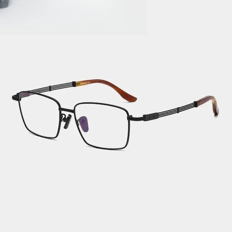 Men's Square Full Rim Titanium Oversized Prescription Glasses 612150 — view 8 | Rx Spectacle
