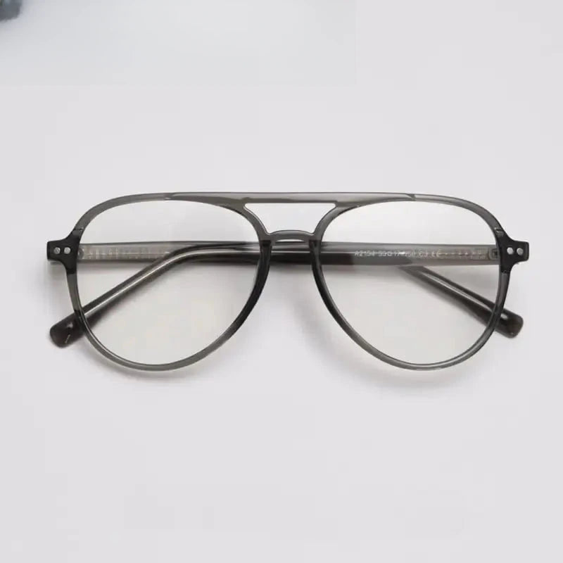 Unisex Oval Full Rim Titanium Double Bridge Prescription Glasses 62154 — view 5 | Rx Spectacle