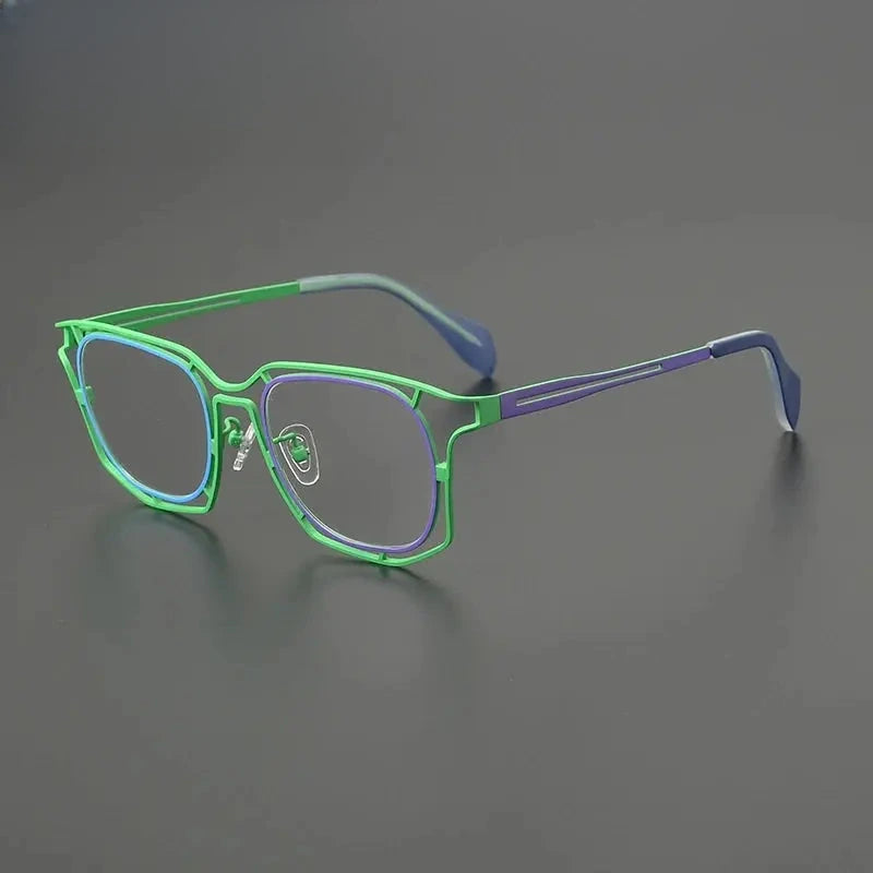 Women's Square Full Rim Titanium Prescription Glasses G85865 — view 7 | Rx Spectacle