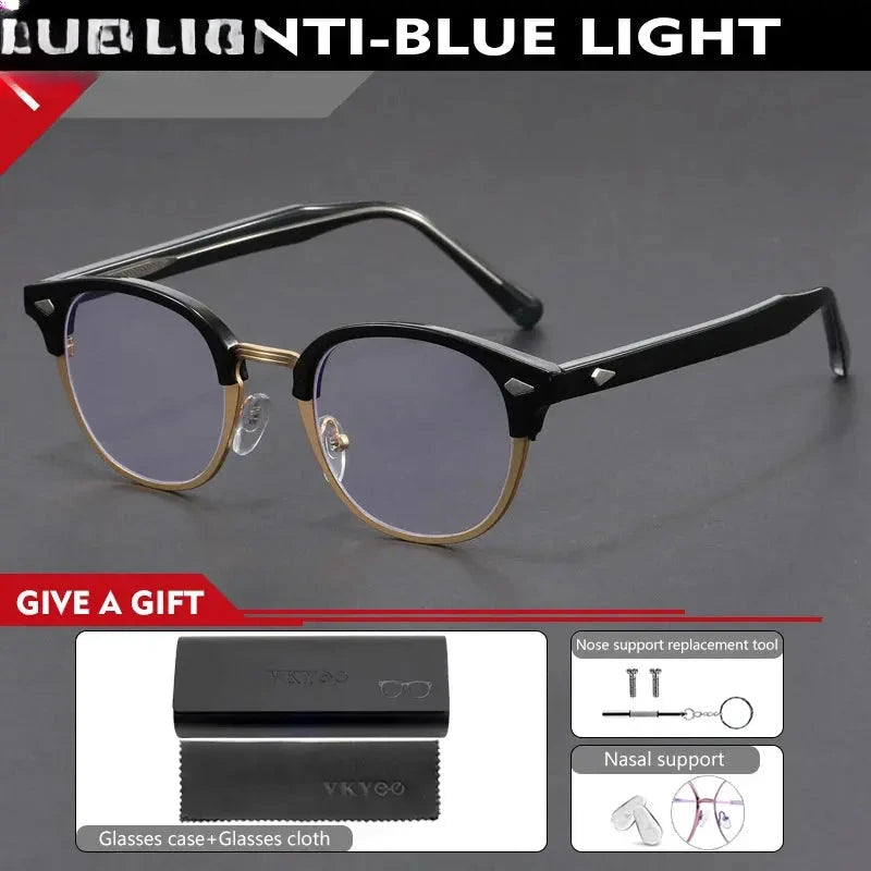 Unisex Round Full Rim Titanium Reading Glasses 10306 — view 5 | Rx Spectacle