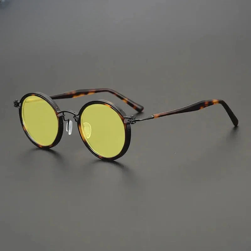 Unisex Round Full Rim Titanium Prescription Glasses Mo10 — view 33 | Rx Spectacle