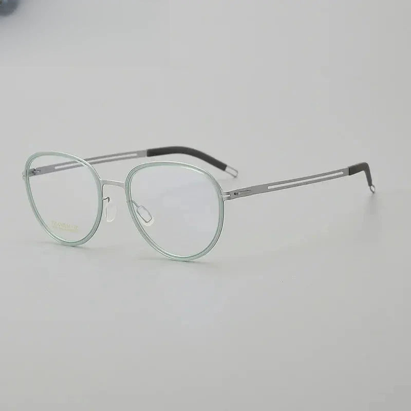 Women's Oval Full Rim Titanium Prescription Glasses 778106 — view 4 | Rx Spectacle