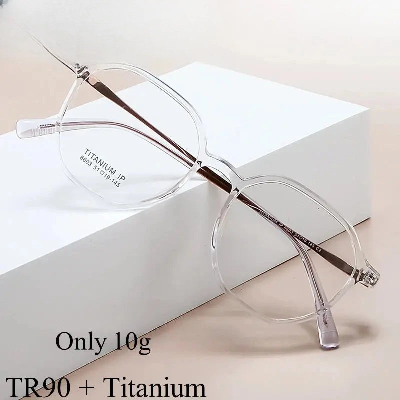 Unisex Oval Full Rim Titanium Flat Top Prescription Glasses 8603 — view 1 | Rx Spectacle