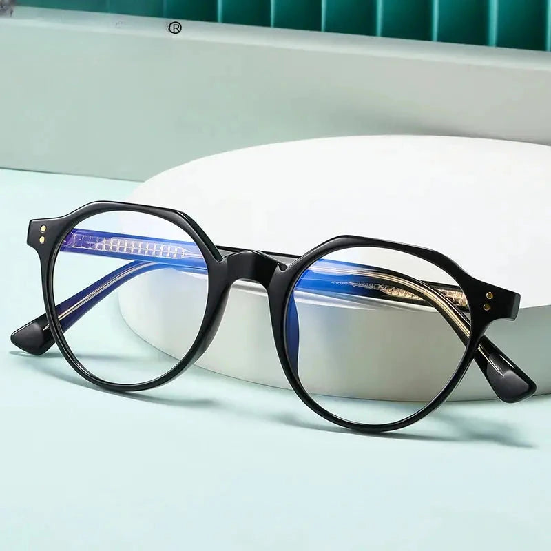 Women's Oval Full Rim Titanium Flat Top Reading Glasses 20849 — view 1 | Rx Spectacle