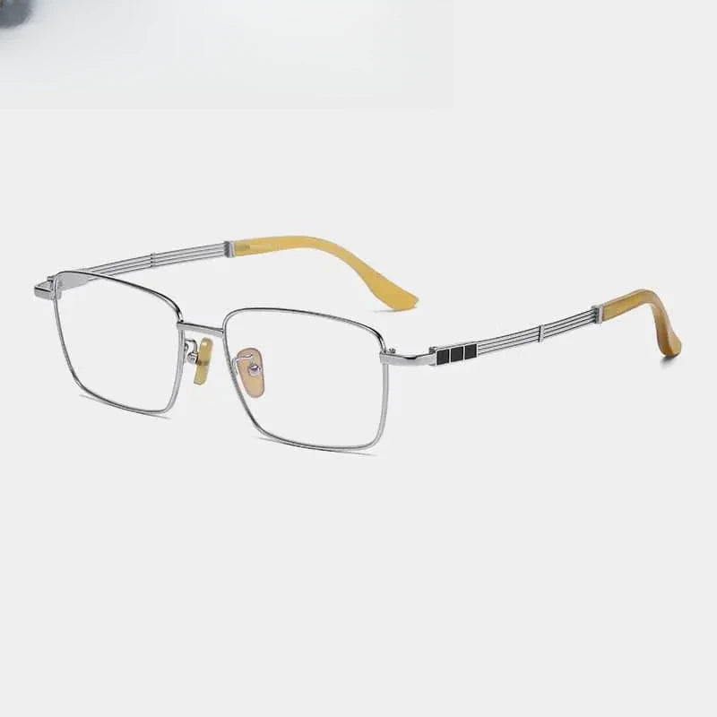 Men's Square Full Rim Titanium Oversized Prescription Glasses 612150 — view 10 | Rx Spectacle