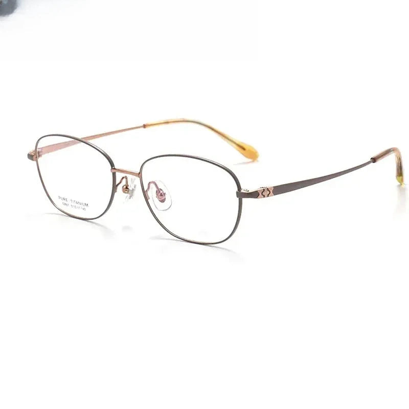 Women's Oval Full Rim Titanium Prescription Glasses 852807 — view 6 | Rx Spectacle