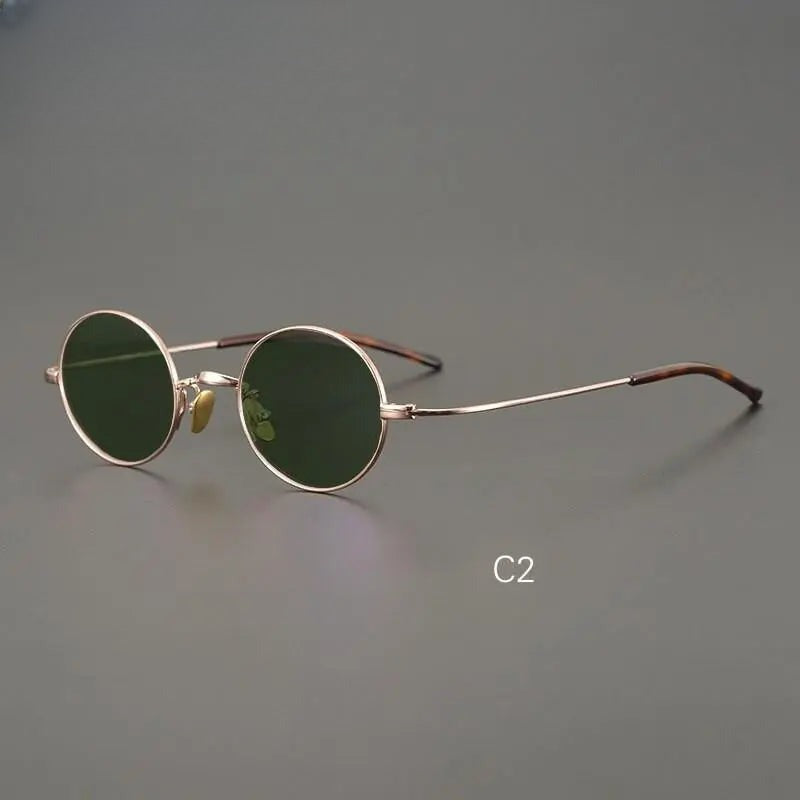 Men's Round Full Rim Titanium Prescription Glasses — view 10 | Rx Spectacle