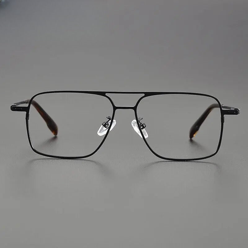 Unisex Square Full Rim Titanium Double Bridge Prescription Glasses Gxyj1115 — view 10 | Rx Spectacle
