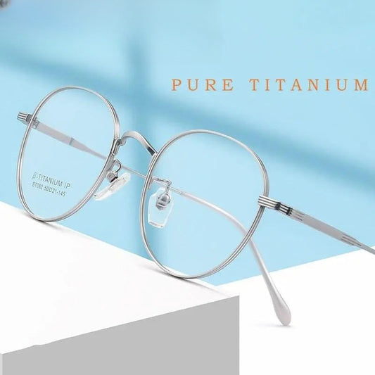 Unisex Polygon Full Rim Titanium Prescription Glasses Bt082t — view 1 | Rx Spectacle