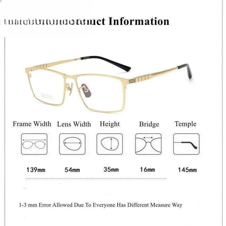 Men's Square Full Rim Titanium Prescription Glasses Dj066 — view 11 | Rx Spectacle