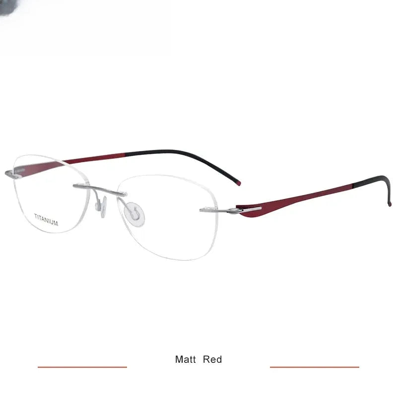 Unisex Oval Rimless Titanium Screwless Prescription Glasses 5003 — view 6 | Rx Spectacle