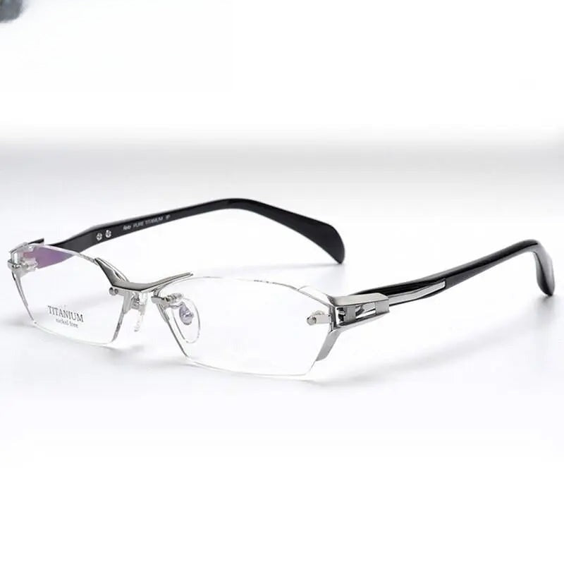 Men's Irregular Rimless Prescription Glasses 1141 — view 2 | Rx Spectacle