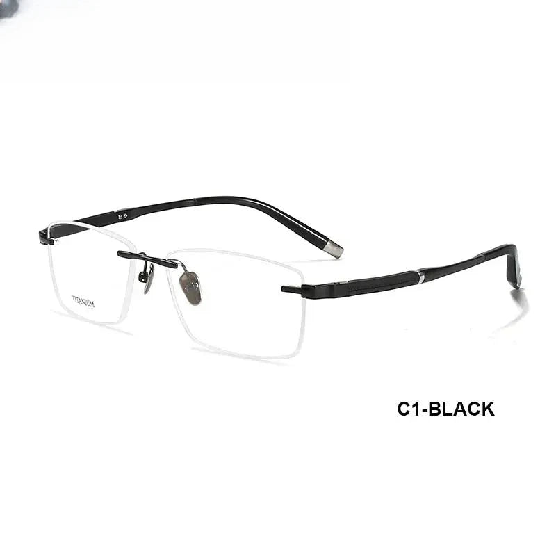 Women's Square Rimless Titanium Prescription Glasses 90584 — view 6 | Rx Spectacle