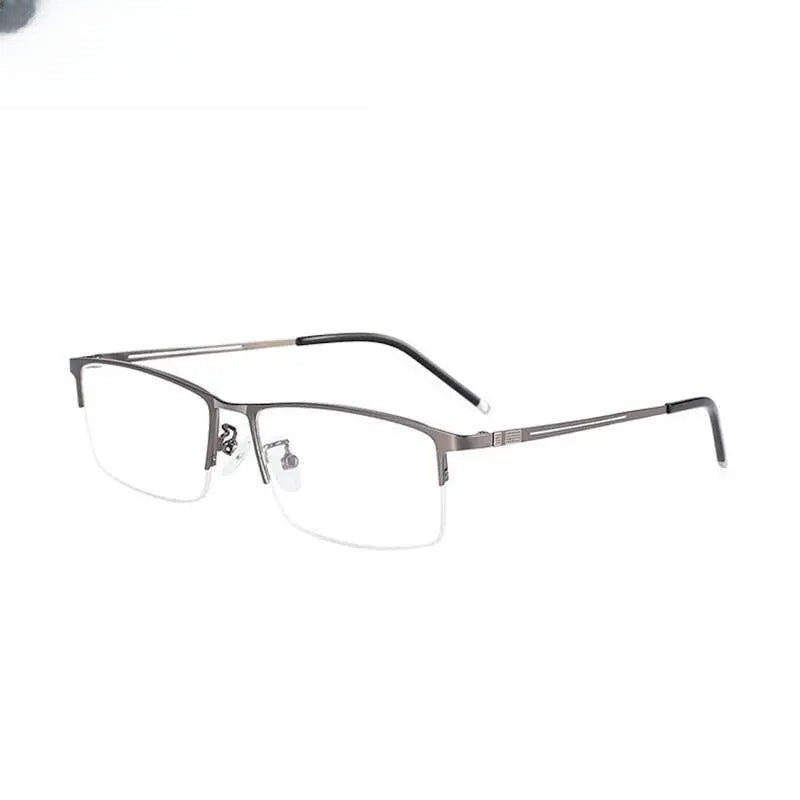 Men's Square Semi-Rimless Alloy Prescription Glasses 9070 — view 1 | Rx Spectacle