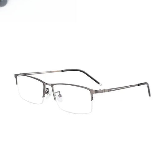 Men's Square Semi-Rimless Alloy Prescription Glasses 9070 — view 1 | Rx Spectacle