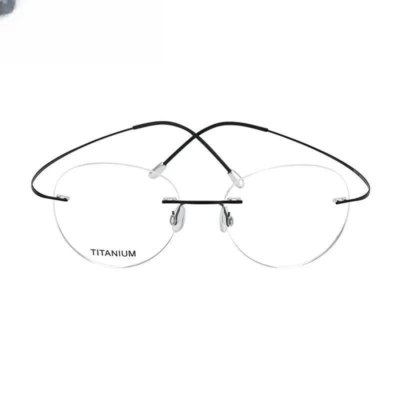 Women's Oval Rimless Titanium Prescription Glasses 816017 — view 7 | Rx Spectacle