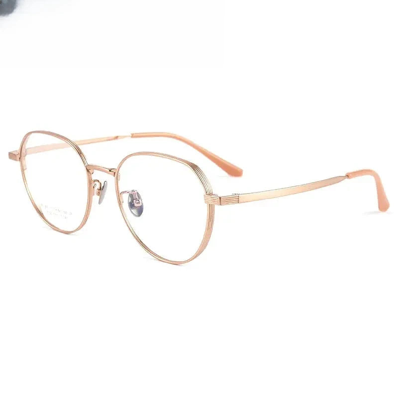 Women's Round Full Rim Titanium Flat Top Prescription Glasses 20507 — view 1 | Rx Spectacle