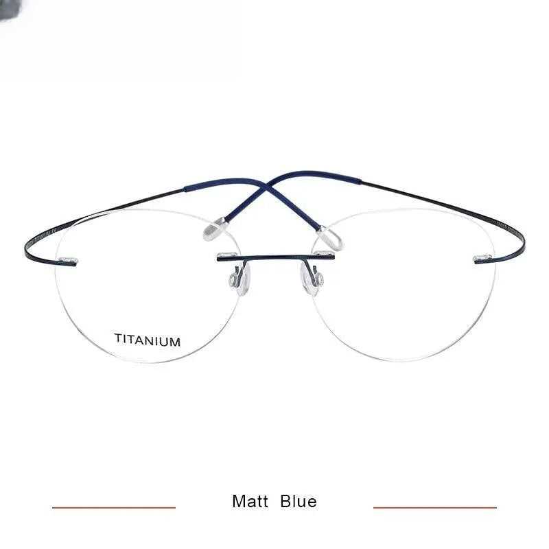 Unisex Round Rimless Titanium Prescription Glasses Kr16017 — view 4 | Rx Spectacle