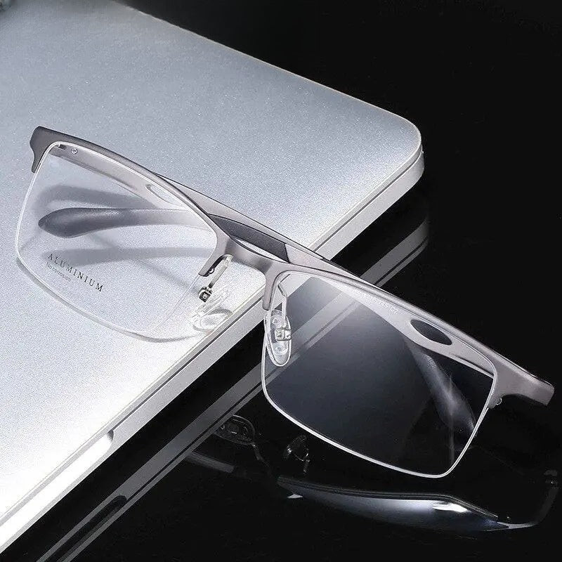 Unisex Square Semi-Rimless Aluminum Sports Glasses 6323 — view 8 | Rx Spectacle