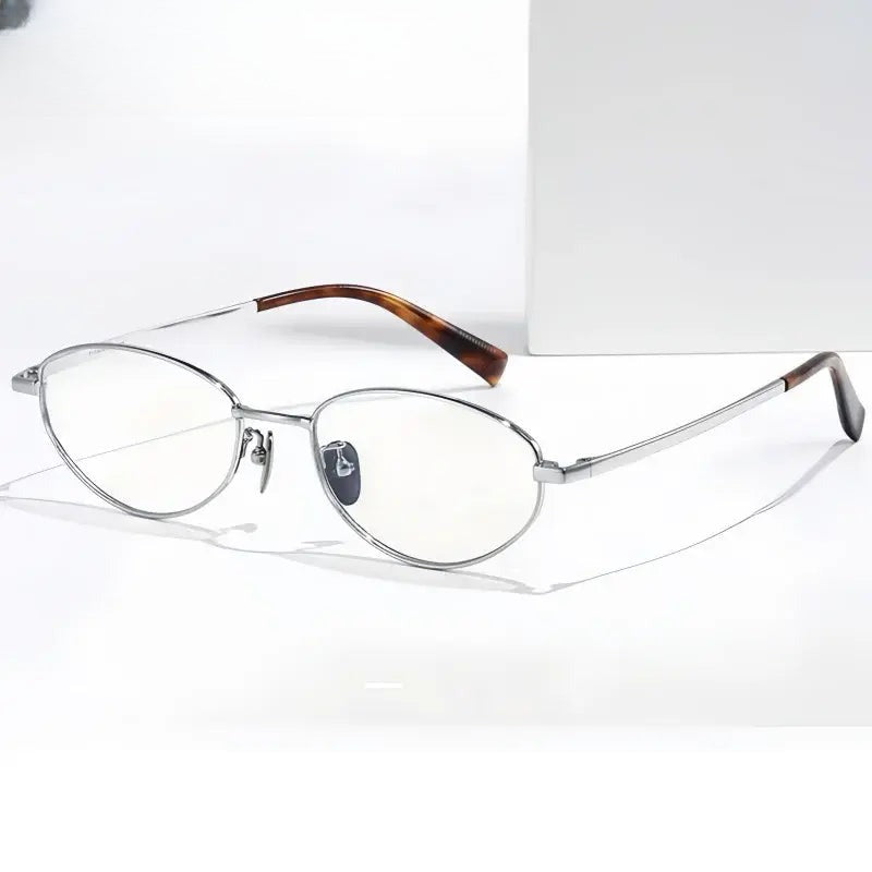 Unisex Oval Full Rim Titanium Prescription Glasses 77003 — view 1 | Rx Spectacle