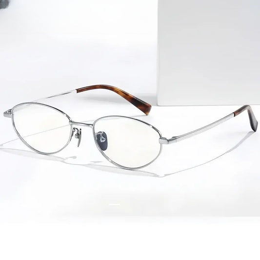Unisex Oval Full Rim Titanium Prescription Glasses 77003 — view 1 | Rx Spectacle