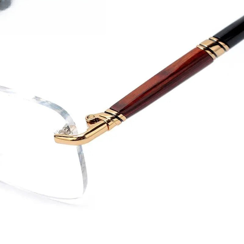 Unisex Square Rimless Titanium Prescription Glasses Ls01 — view 5 | Rx Spectacle