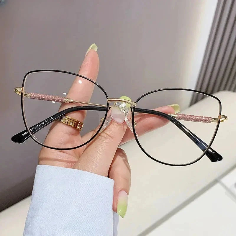 Women's Cat Eye Full Rim Alloy Reading Glasses 637140 — view 5 | Rx Spectacle