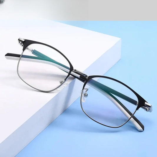 Unisex Oval Full Rim Stainless Steel Prescription Glasses 72218 — view 1 | Rx Spectacle