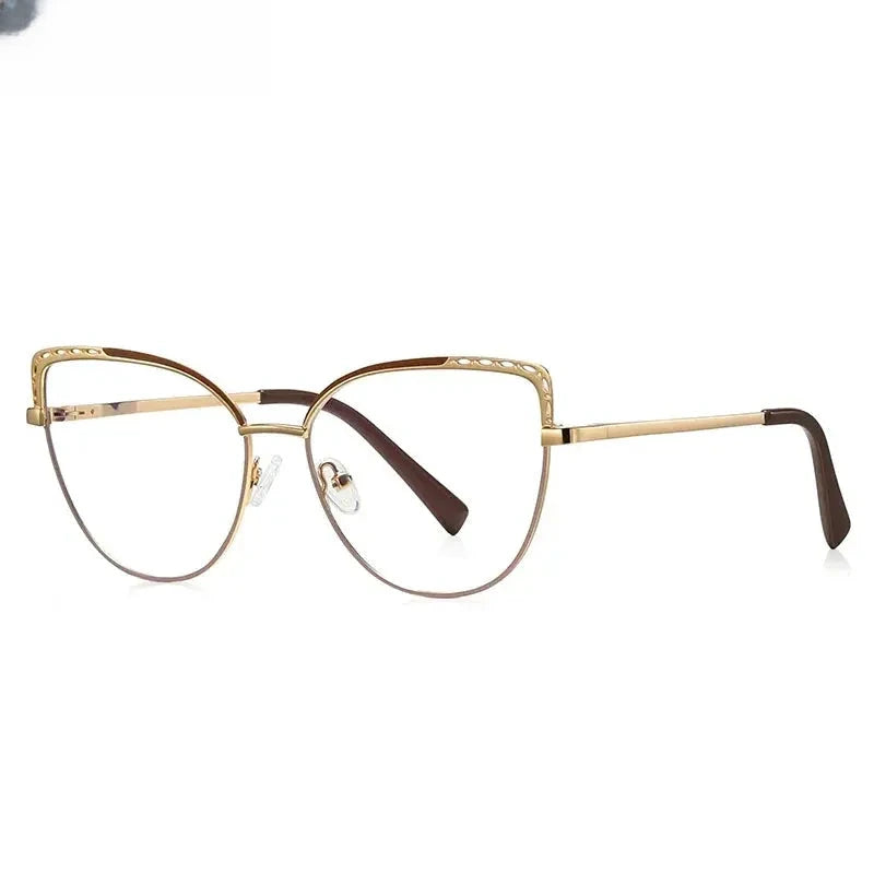 Women's Cat Eye Full Rim Alloy Reading Glasses 3112 — view 12 | Rx Spectacle