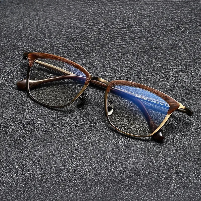Unisex Browline Full Rim Titanium Prescription Glasses Gxyj1460 — view 1 | Rx Spectacle