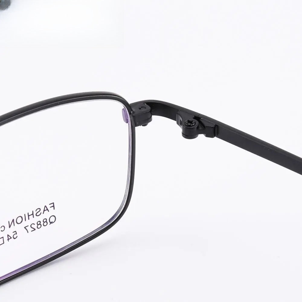 Unisex Square Full Rim Alloy Prescription Glasses 8827 — view 8 | Rx Spectacle