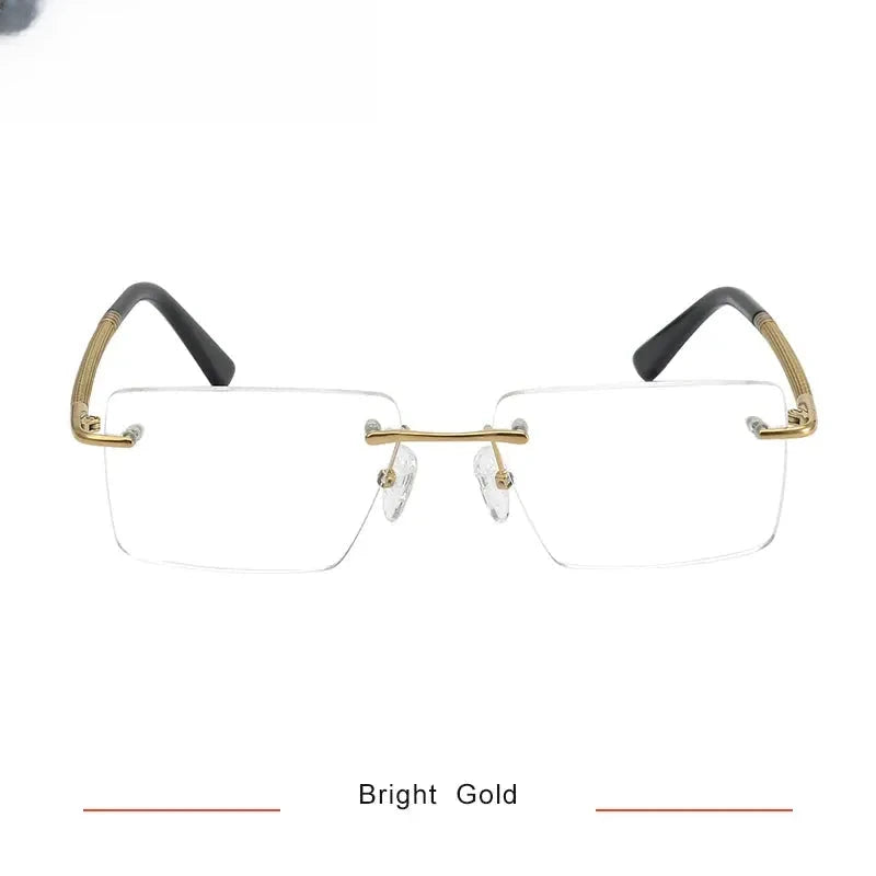 Women's Square Rimless Titanium Flat Top Prescription Glasses 316057 — view 3 | Rx Spectacle