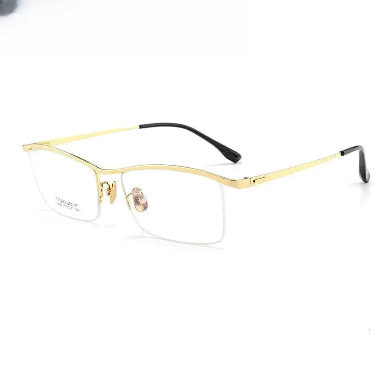 Men's Browline Semi-Rimless Titanium Prescription Glasses 80164 — view 5 | Rx Spectacle