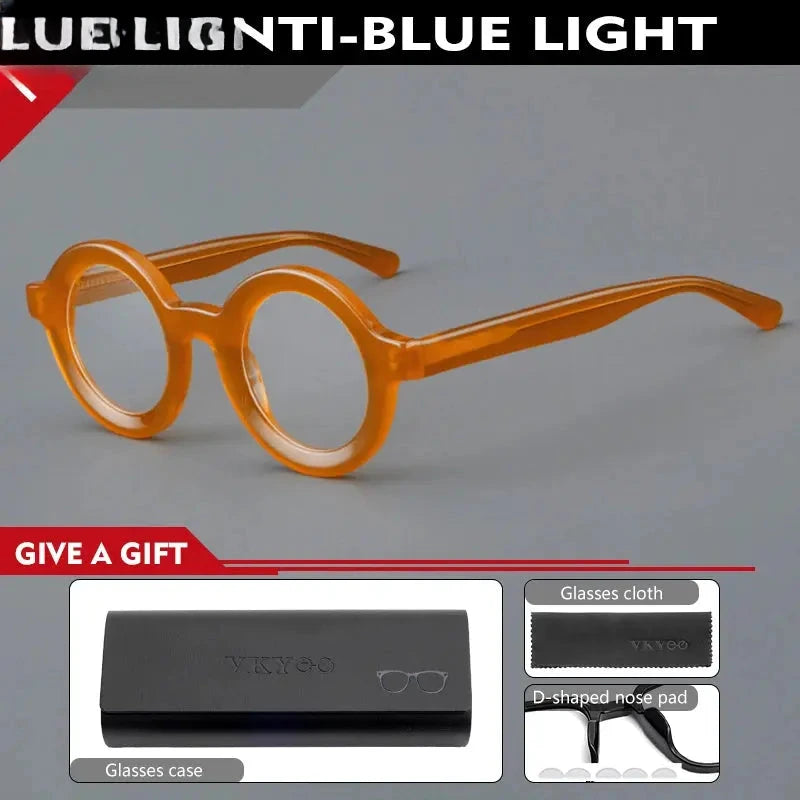 Unisex Round Full Rim Acetate Reading Glasses 623103 — view 5 | Rx Spectacle